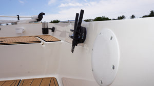E-Sea Paddle Holder-Suction Mounted Paddle and Utility Clip- On boat gunnel holding plyers.