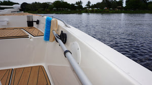 E-Sea Paddle Holder-Suction Mounted Paddle and Utility Clip- On boat gunnel holding boat scrub brush