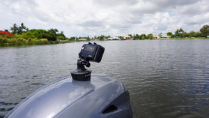 E-Sea Light- Suction Mounted Waterproof Floodlight- Mounted on top of outboard boat motor