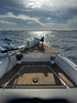 Bow of boat with two E-Sea Cup Adjustable cup holders suction mounted holding drinks