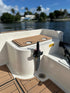 E-Sea Paddle & Utility Clip used as a filet knife holder on boat transom