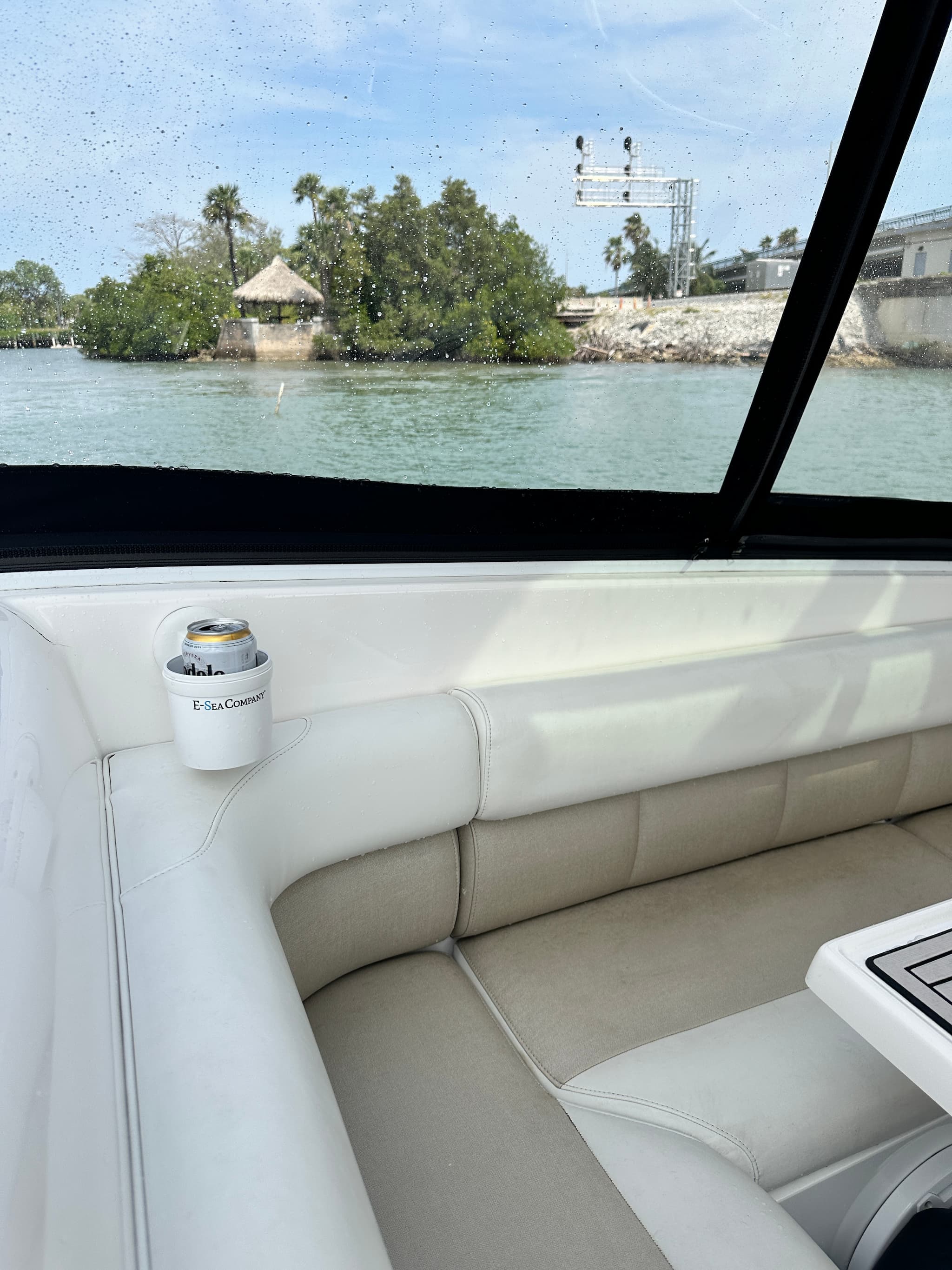 E-Sea Cup Adjustable suction drink holder inside boat cabin